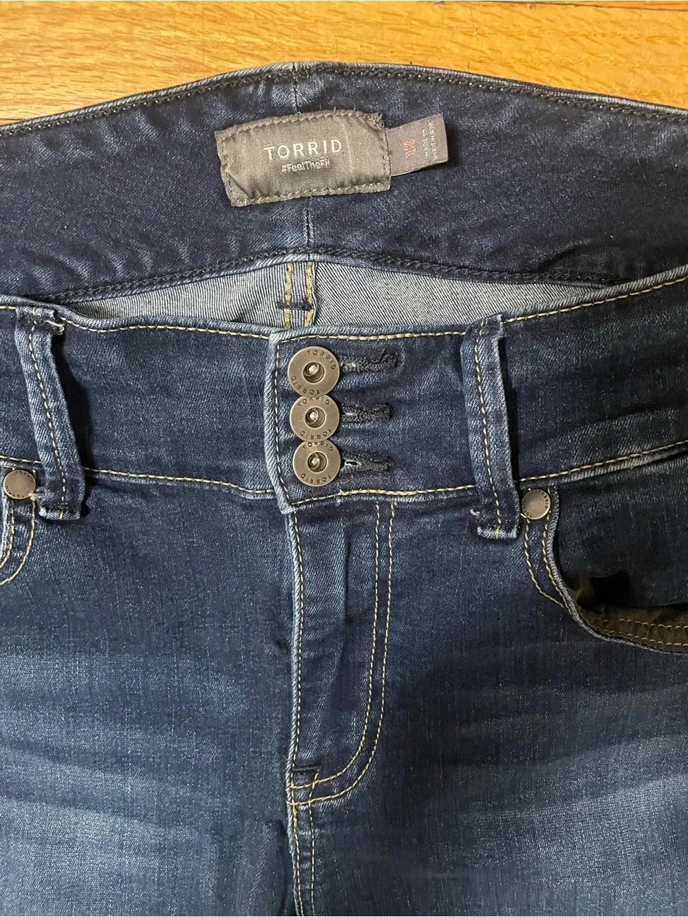 Torrid Women’s - Size 12 - Dark Wash Denim Bermuda Shorts - 3 Button - Stretch